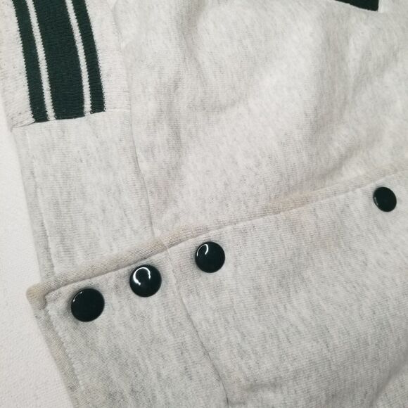 VTG 90s Disney Mickey & Co Jacket Green Gray Varsity Letterman Snap Button Large - Picture 10 of 16